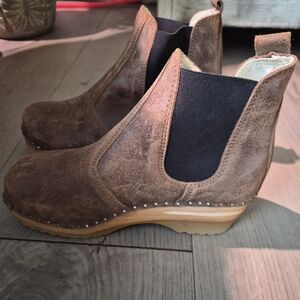 Brown Ankle Boots with Studded Detail